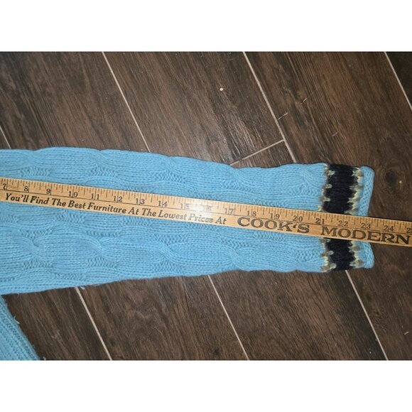 Icelandic Design Sweater Womens Medium Blue Full Zip Nordic Fair Isle Angora - Picture 6 of 8